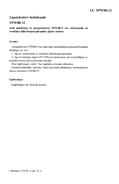 Omslaget till bet. 1979/80:LU12