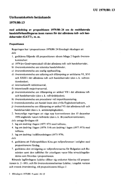 Omslaget till bet. 1979/80:UU13