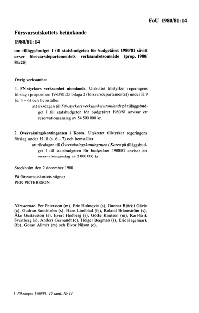 Omslaget till bet. 1980/81:FöU14
