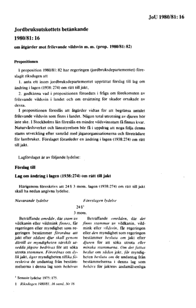 Omslaget till bet. 1980/81:JoU16