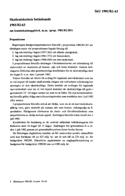 Omslaget till bet. 1981/82:SkU63
