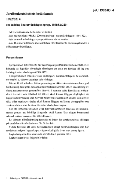 Omslaget till bet. 1982/83:JoU4