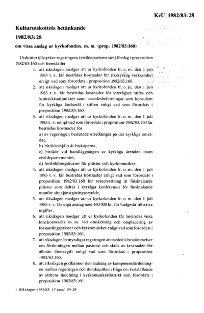 Omslaget till bet. 1982/83:KrU28