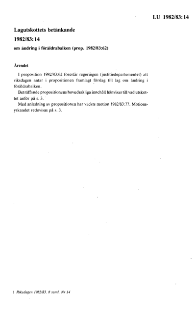 Omslaget till bet. 1982/83:LU14