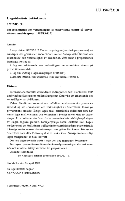 Omslaget till bet. 1982/83:LU38