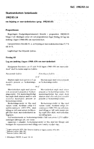 Omslaget till bet. 1982/83:SkU14