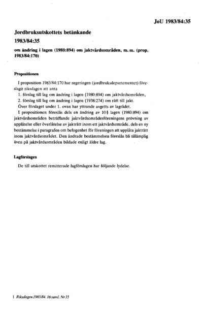 Omslaget till bet. 1983/84:JoU35