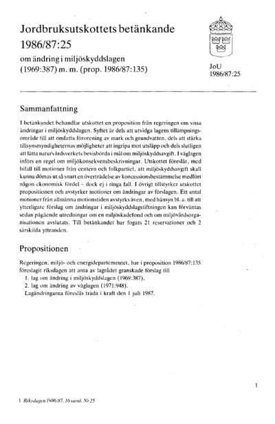 Omslaget till bet. 1986/87:JoU25