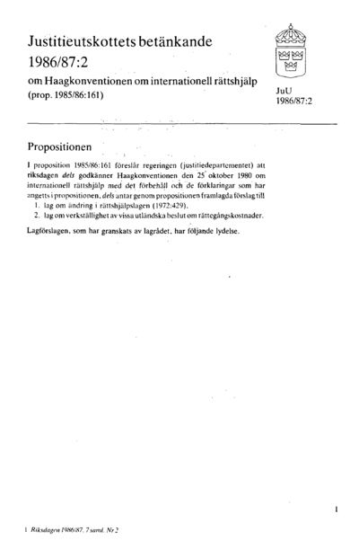 Omslaget till bet. 1986/87:JuU2