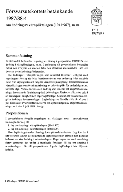 Omslaget till bet. 1987/88:FöU4
