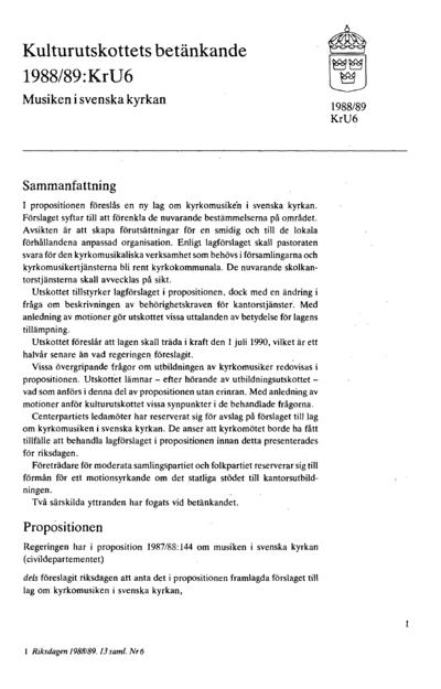 Omslaget till bet. 1988/89:KrU6