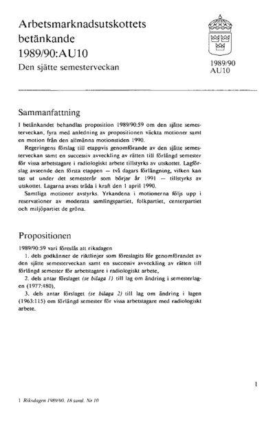 Omslaget till bet. 1989/90:AU10