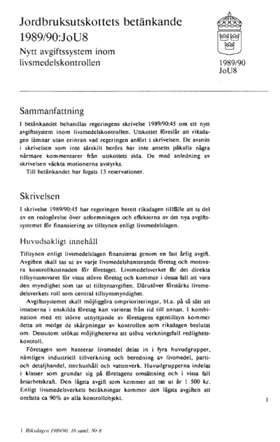 Omslaget till bet. 1989/90:JoU8