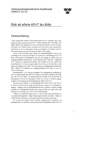 Omslaget till bet. 2000/01:AU10