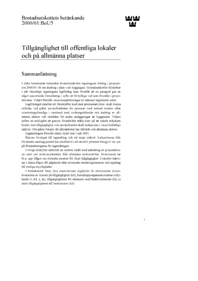 Omslaget till bet. 2000/01:BoU5