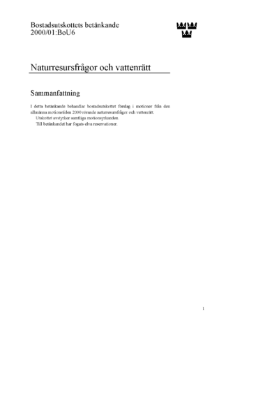 Omslaget till bet. 2000/01:BoU6