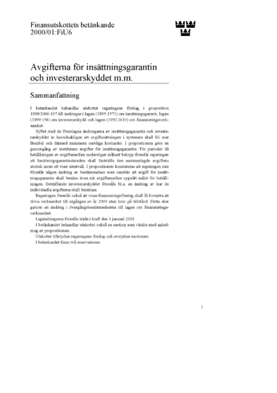 Omslaget till bet. 2000/01:FiU6