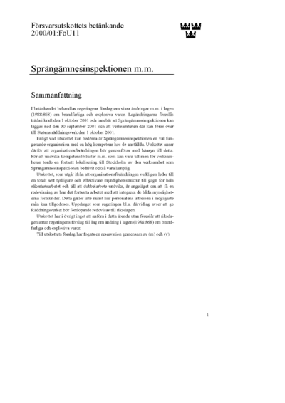 Omslaget till bet. 2000/01:FöU11