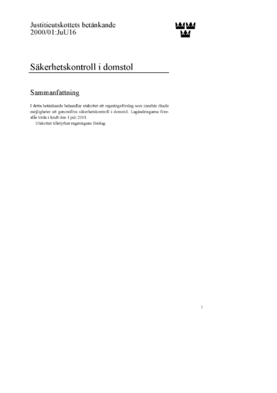Omslaget till bet. 2000/01:JuU16