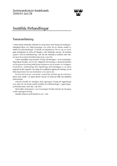 Omslaget till bet. 2000/01:JuU28