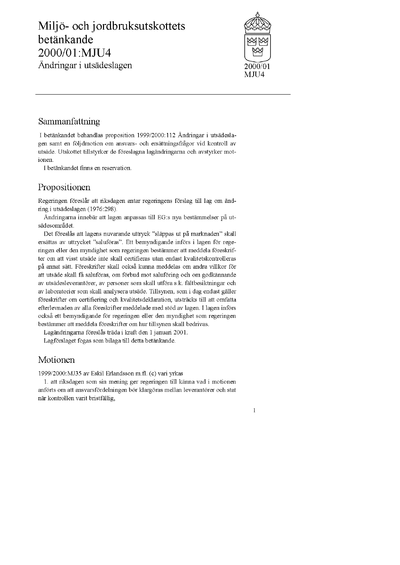 Omslaget till bet. 2000/01:MJU4