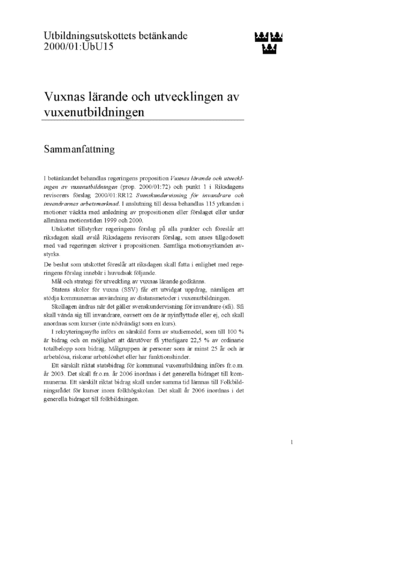 Omslaget till bet. 2000/01:UbU15