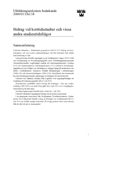 Omslaget till bet. 2000/01:UbU18