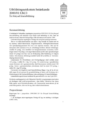 Omslaget till bet. 2000/01:UbU3