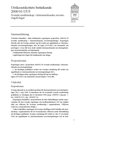 Omslaget till bet. 2000/01:UU5