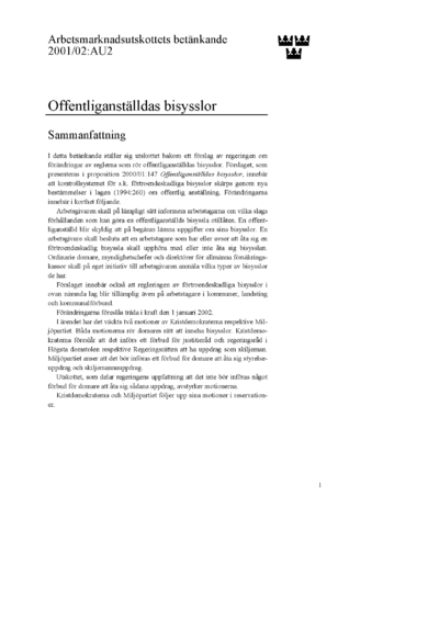 Omslaget till bet. 2001/02:AU2