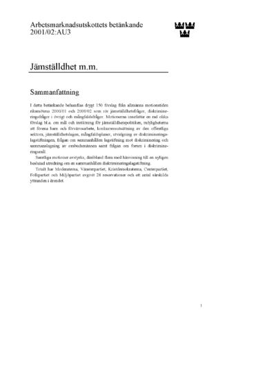 Omslaget till bet. 2001/02:AU3