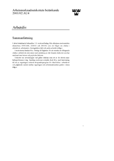 Omslaget till bet. 2001/02:AU4