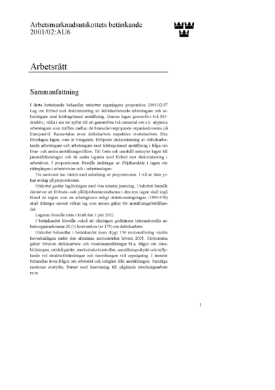 Omslaget till bet. 2001/02:AU6