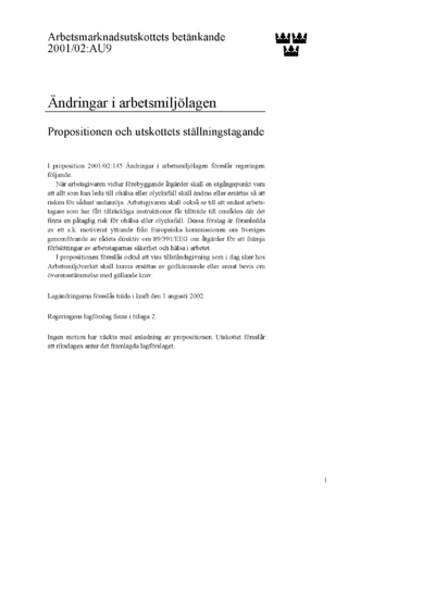 Omslaget till bet. 2001/02:AU9