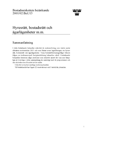 Omslaget till bet. 2001/02:BoU13