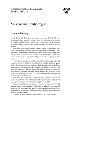 Omslaget till bet. 2001/02:BoU14