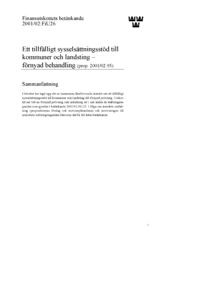 Omslaget till bet. 2001/02:FiU26