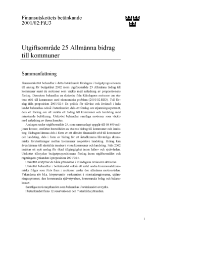 Omslaget till bet. 2001/02:FiU3