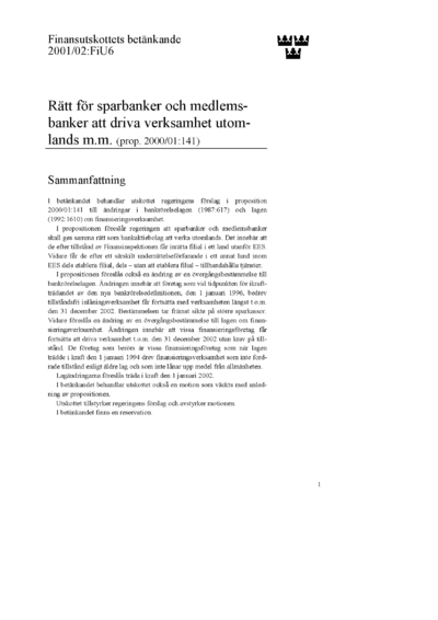 Omslaget till bet. 2001/02:FiU6