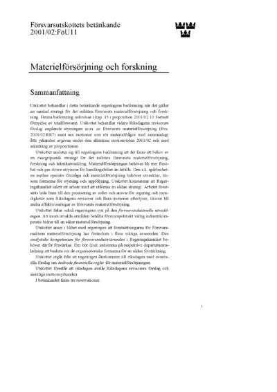 Omslaget till bet. 2001/02:FöU11