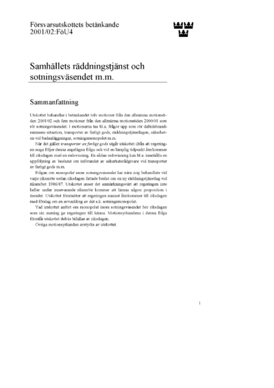 Omslaget till bet. 2001/02:FöU4