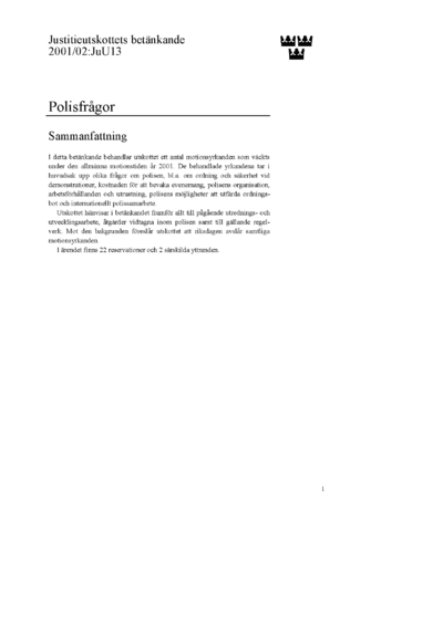 Omslaget till bet. 2001/02:JuU13