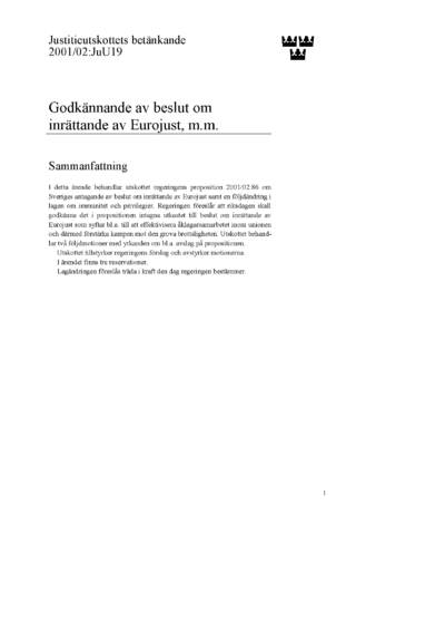 Omslaget till bet. 2001/02:JuU19
