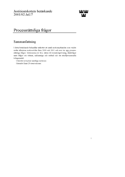 Omslaget till bet. 2001/02:JuU7