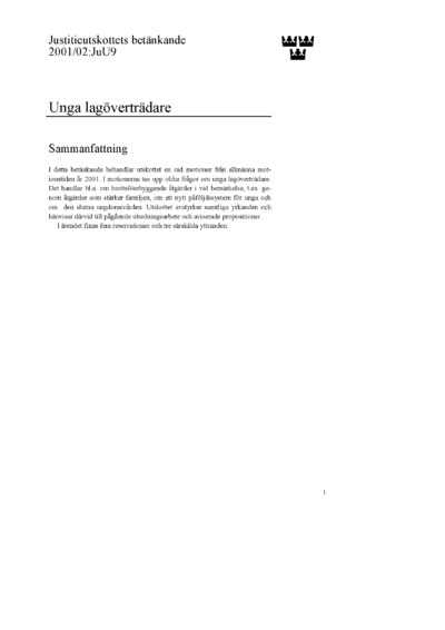 Omslaget till bet. 2001/02:JuU9
