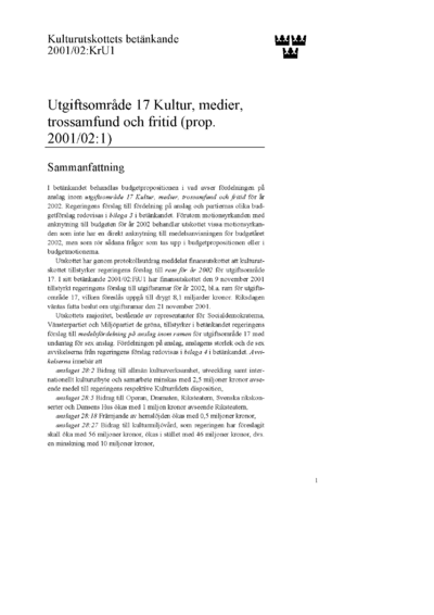 Omslaget till bet. 2001/02:KrU1