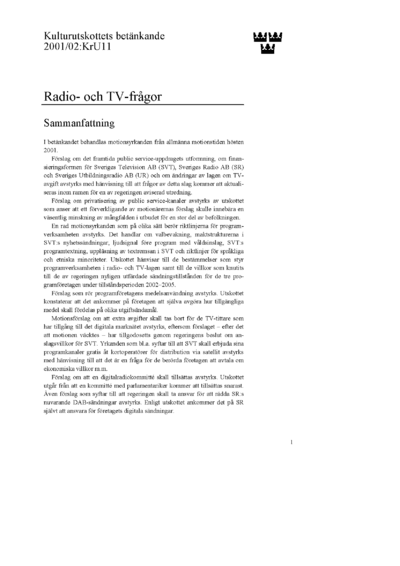 Omslaget till bet. 2001/02:KrU11