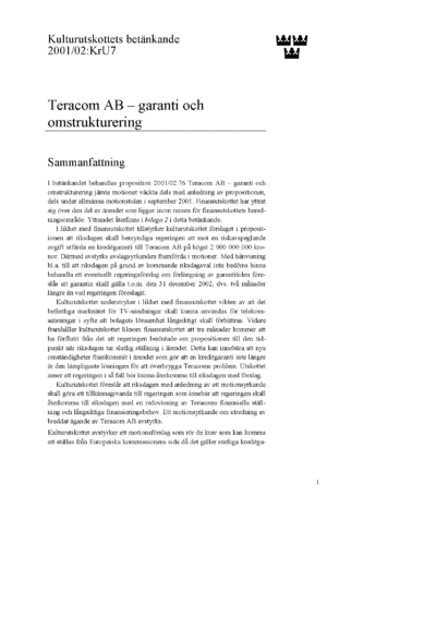 Omslaget till bet. 2001/02:KrU7