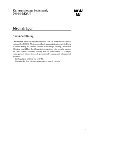 Omslaget till bet. 2001/02:KrU9