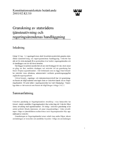 Omslaget till bet. 2001/02:KU10